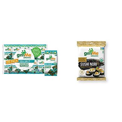 gimMe Organic Roasted Seaweed: Sea Salt & Sushi Nori Sheets (40 total)
