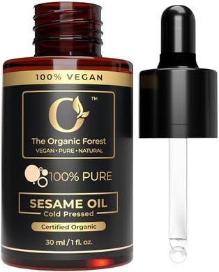 Organic Cold-Pressed Sesame Oil:  Skin, Hair, & Body Care (Vegan, Cruelty-Free)
