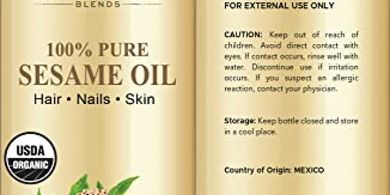 Organic Sesame Carrier Oil: Premium, Expeller-Pressed, for Skin & Hair
