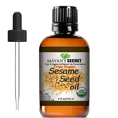 Mayan Secret Organic Sesame Oil: Pure, Unrefined, for Skin & Hair (4oz)
