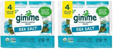 gimMe Organic Roasted Seaweed Snacks: Keto, Vegan, Gluten-Free
